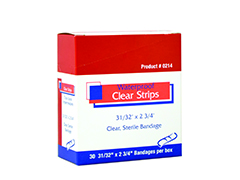 0710 Waterproof Clear Strips 31/32" x 2 3/4" 30 Ea. Per Box