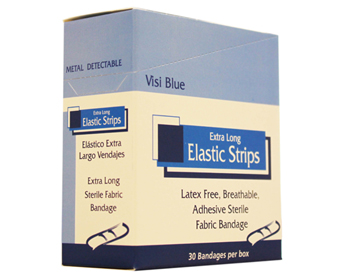 0755 XL Elastic Strip Hi-Vis Blue Metal Detectable 30/Box