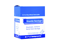 0752 Knuckle Hi-Vis Blue Metal Detectable Bandage 30/Box