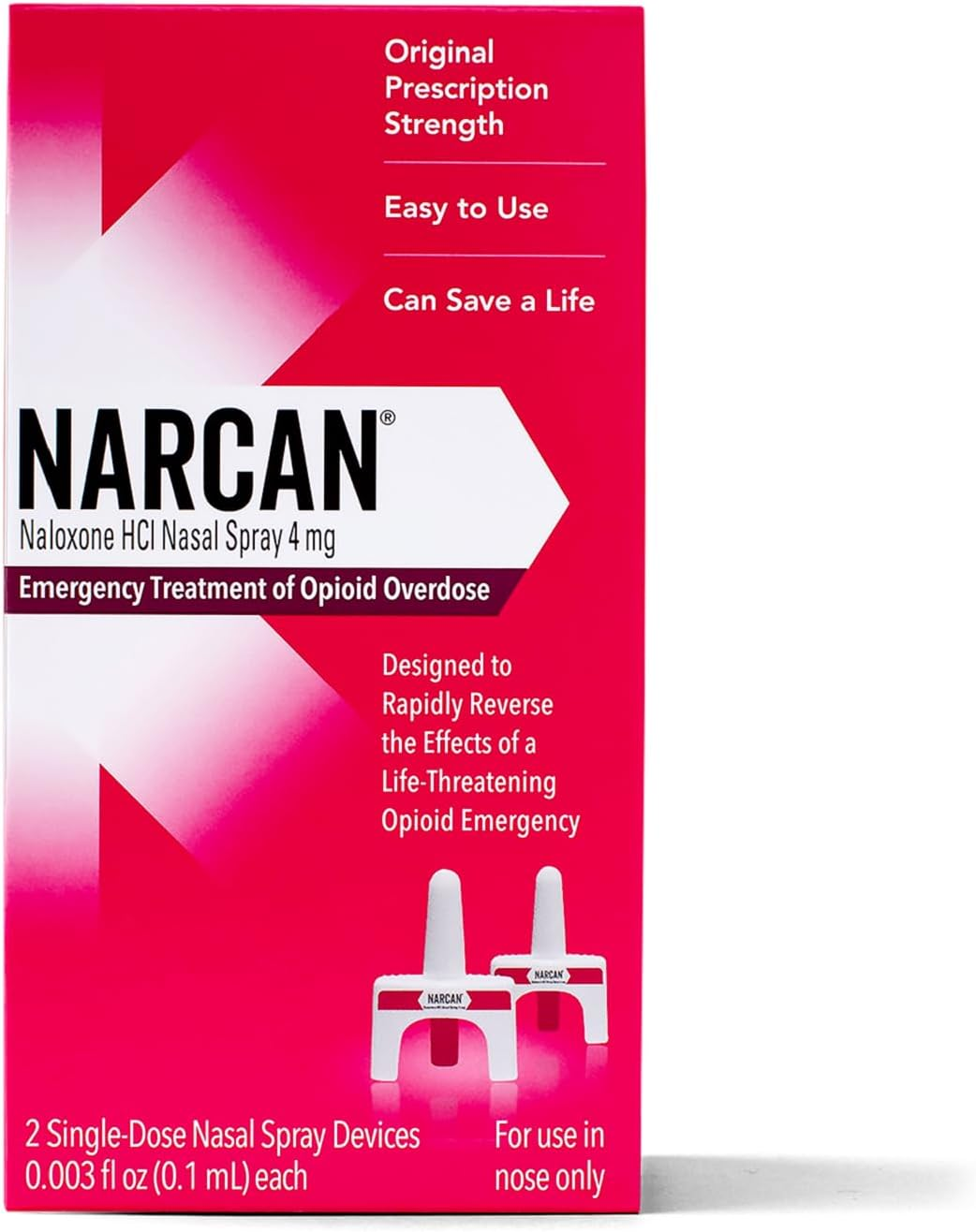 NARCAN 2 Mist Sprayer 4mg ea.