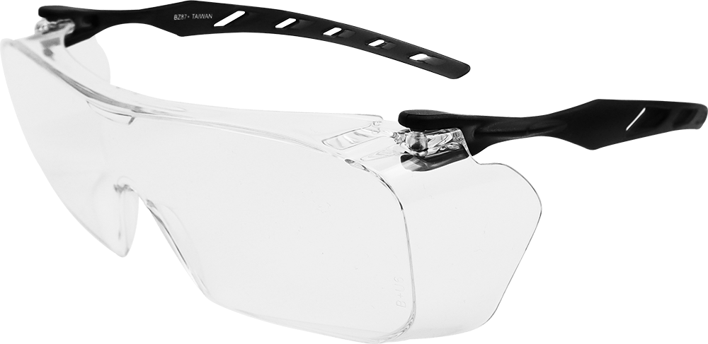 BH3131 Over-The-Glass Clear Lens, Frosted Gray Frame Visitor Specs Safety Glasses