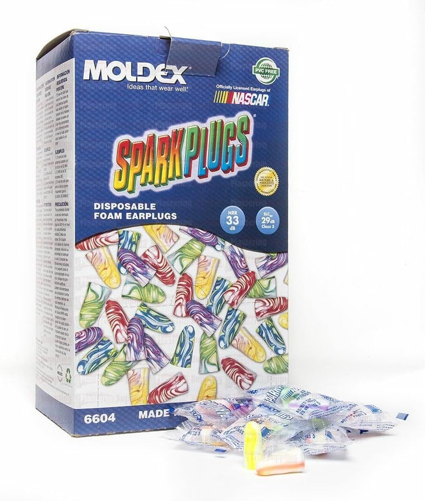 6604 MOLDEX SparkPlugs Foam Earplugs, Foam, Assorted, Uncorded