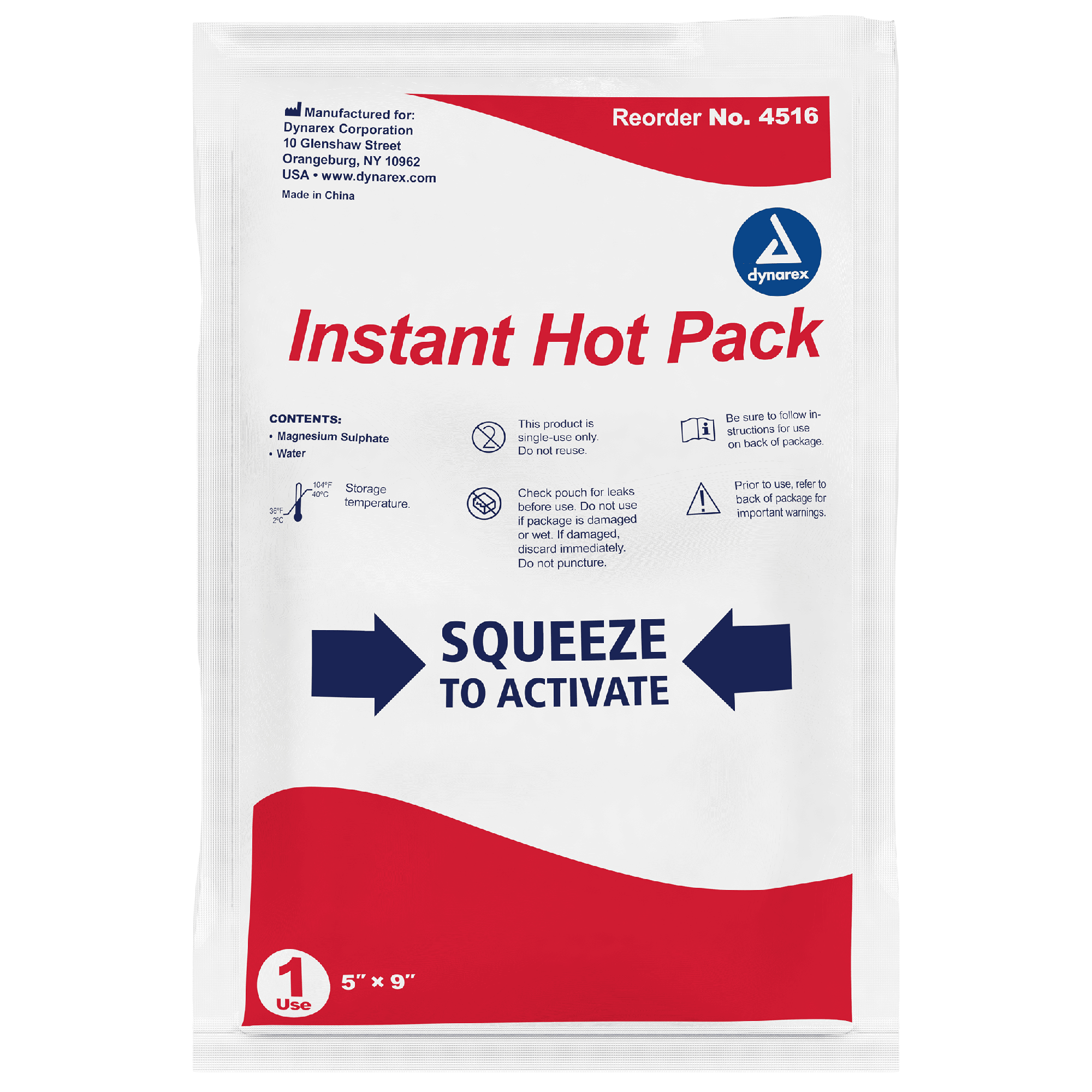 2104 Instant Hot Pack, 5 x 9, 1 Time Use