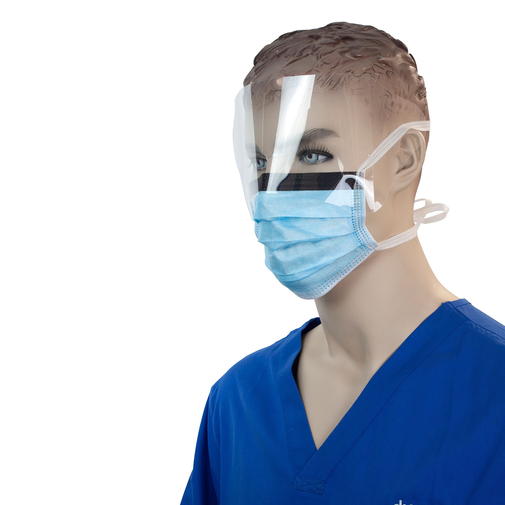 2206 Disposable Face Mask with Ties & Plastic Shield
