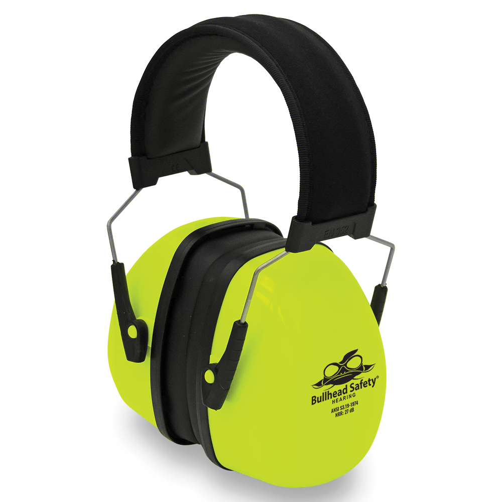 HP-M4 Bullhead Safety® Hearing Protection Premium High-Visibility Padded Band NRR 27 dB Earmuffs