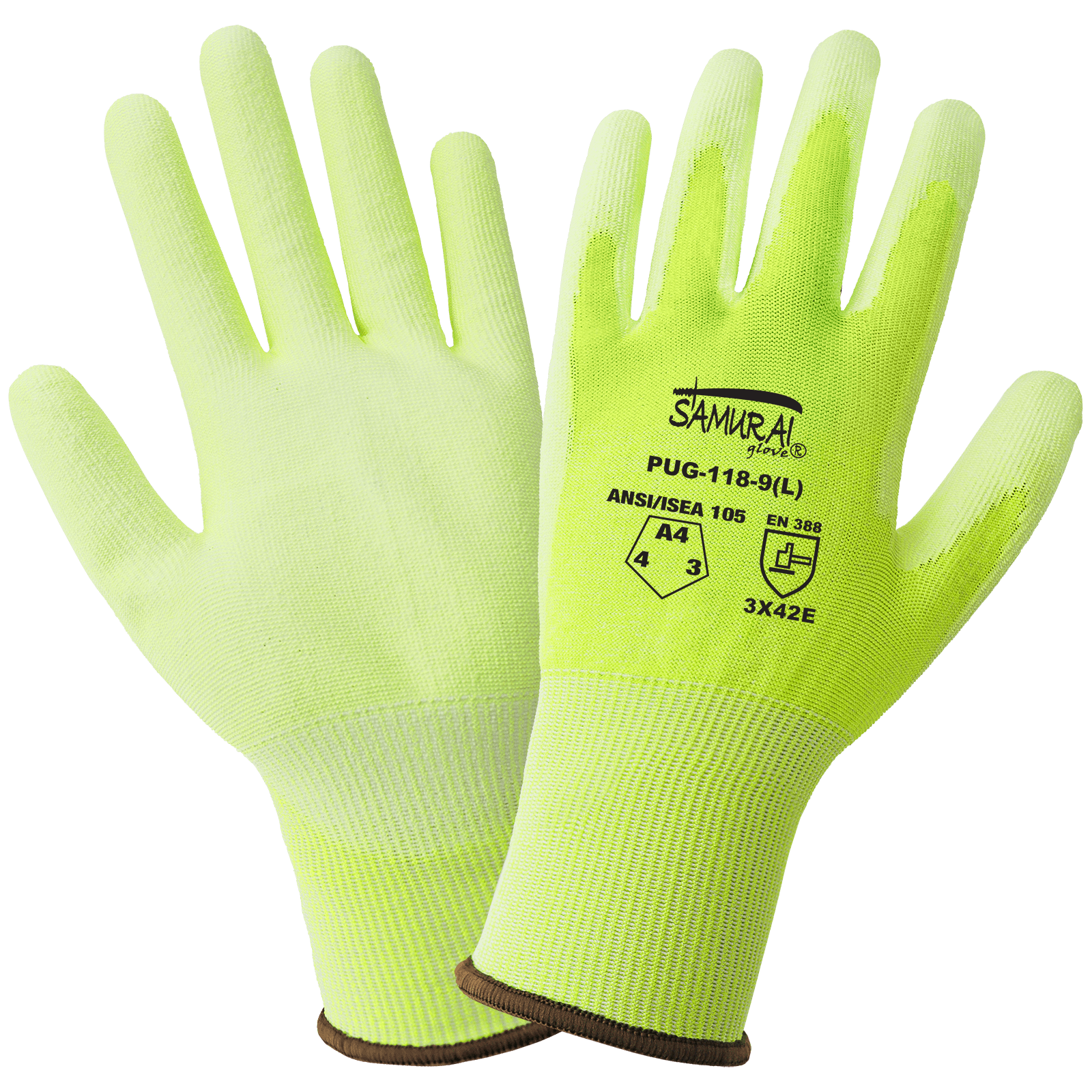PUG-118-9 (LG) Samurai Glove® High-Visibility Gloves with Cut, Abrasion, and Puncture Resistance