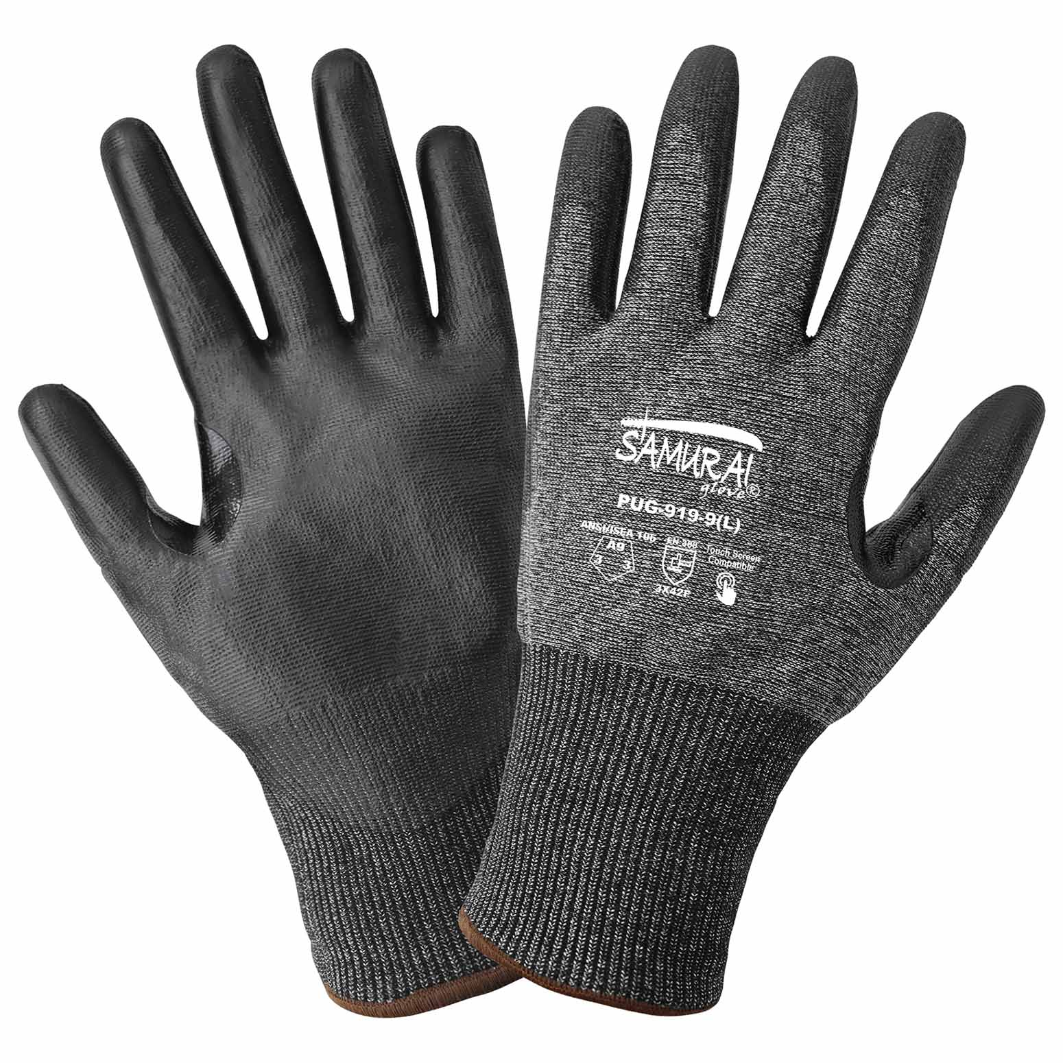 Pug-919-10 Samurai Glove® - Cut resistant gloves, 18-gauge salt-and-pepper