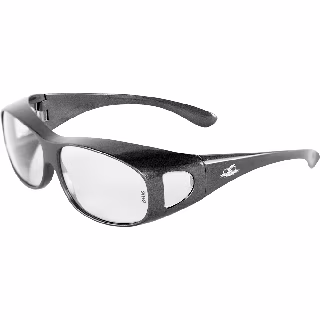 Over-the-Glass Clear Lens, Shiny Pearl Gray Frame Safety Glasses