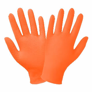 Panther-Guard® Heavyweight NitrileOrange 7 Mil Textured Grip Nitrile Glove