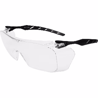 Over-The-Glass Clear Lens, Frosted Gray Frame Visitor Specs Safety Glasses