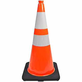 DW Series Traffic Cones 28" Orange with Reflective Collars
