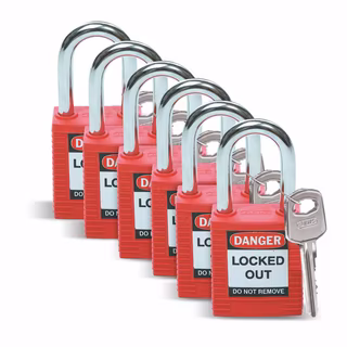 Nylon Lockout Padlocks – Keyed Different 6 pack