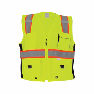 FrogWear® HV Premium Yellow/Green, Mesh Poly HV 6 Pocket Surveyors Vest