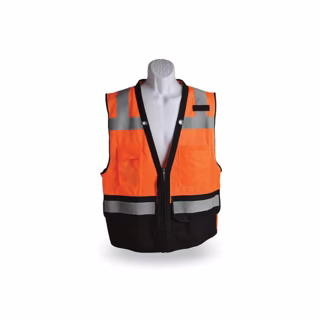 OR-Small High Viz Org/Blk  Surveyor Vest. Class 2