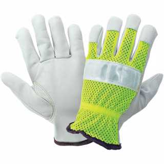 Mesh Back Premium Goatskin Leather Palm Drivers Style Gloves
