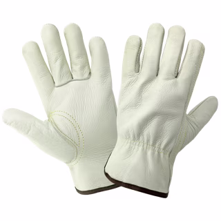 Standard-Grade Grain Cowhide Beige Drivers Gloves