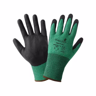 Green-and-White HPPE Nitrile-Coated Gloves with Cut, Abrasion, and Puncture Resistance