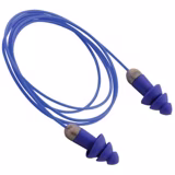 Rockets® Reusable Earplug, TPE, Blue, Metal Detectable with Cord