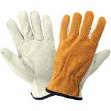 Premium-Grade Grain Cowhide Leather Palm Split Back Drivers Gloves