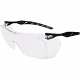 Over-The-Glass Clear Lens, Frosted Gray Frame Visitor Specs Safety Glasses