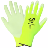 HiViz Yellow Polyurethane Coated Hi-Viz Cut, Abrasion, and Puncture Resistant Glove