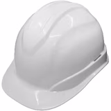 Bullhead Safety Head Protection White Unvented Cap Style Hard Hat With Six-Point Slide Lock